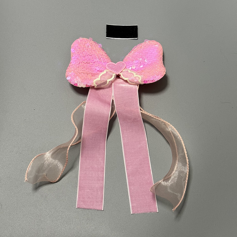 Motuoche – Helmet Decoration Auto Parts and Accessories - sequin-bow-ribbon-pink