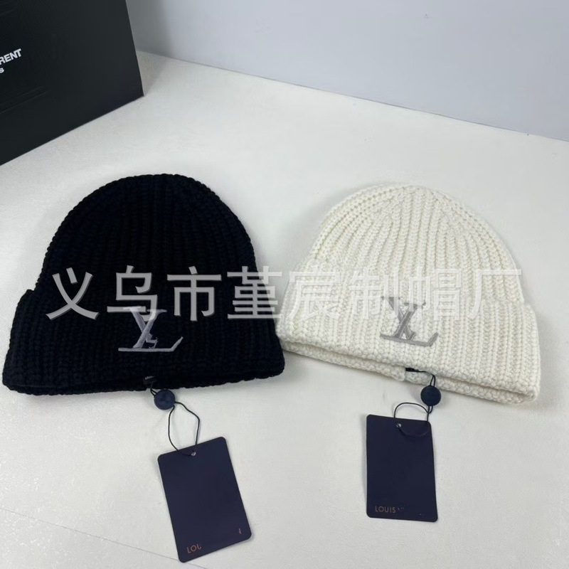 外贸跨境L家刺绣字母针织帽男女秋冬新款休闲保暖御寒毛线帽冷帽|undefined