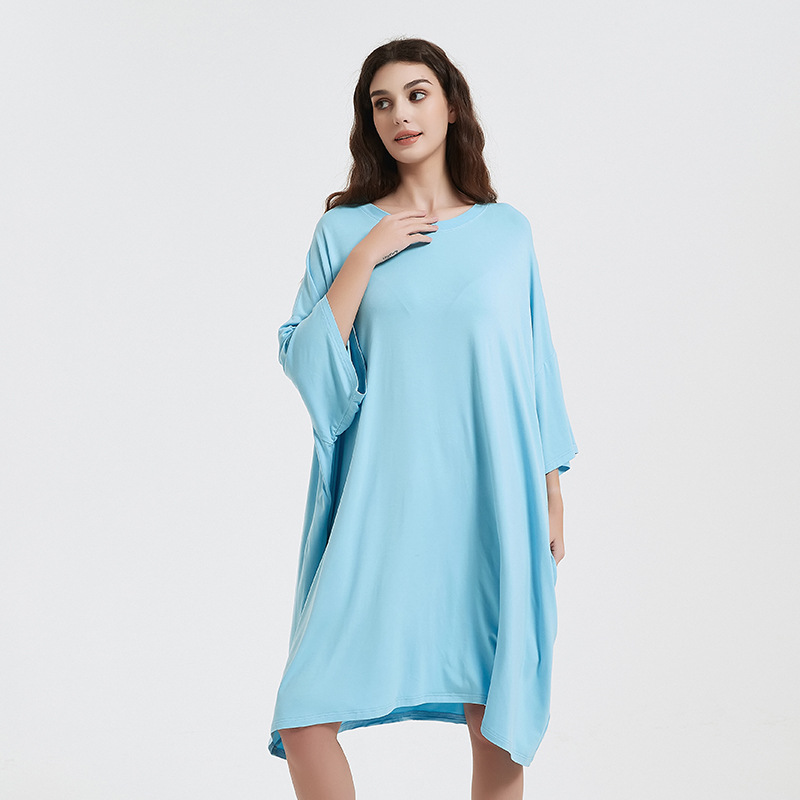 Women's loose crew neck short-sleeved pajamas_voghion.com