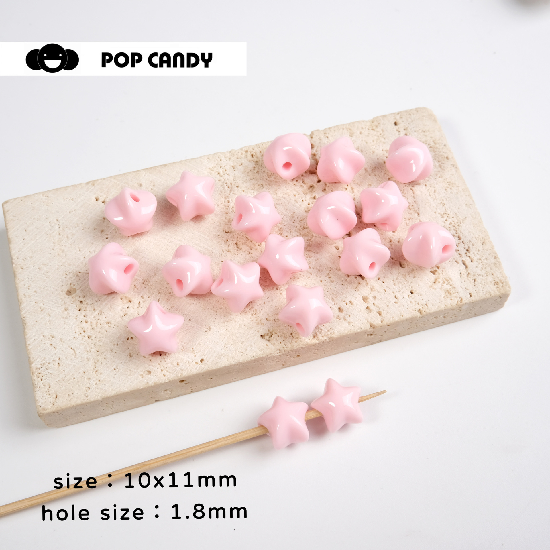 Acrílico color sólido estrella de cinco puntas accesorios pequeños cuentas accesorios de joyería de bricolaje hechos a mano cadena de teléfono móvil llavero material cuentas