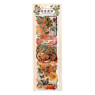 Infeel.MePET special oil strip tape leisure flower series ancient style plant butterfly decorative Journal stickers
