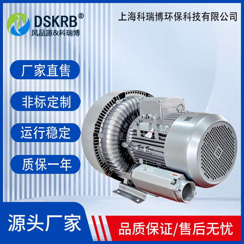 双叶轮5.5KW/7.5KW雕刻机高压鼓风机 抽真空吸附输送旋涡气泵