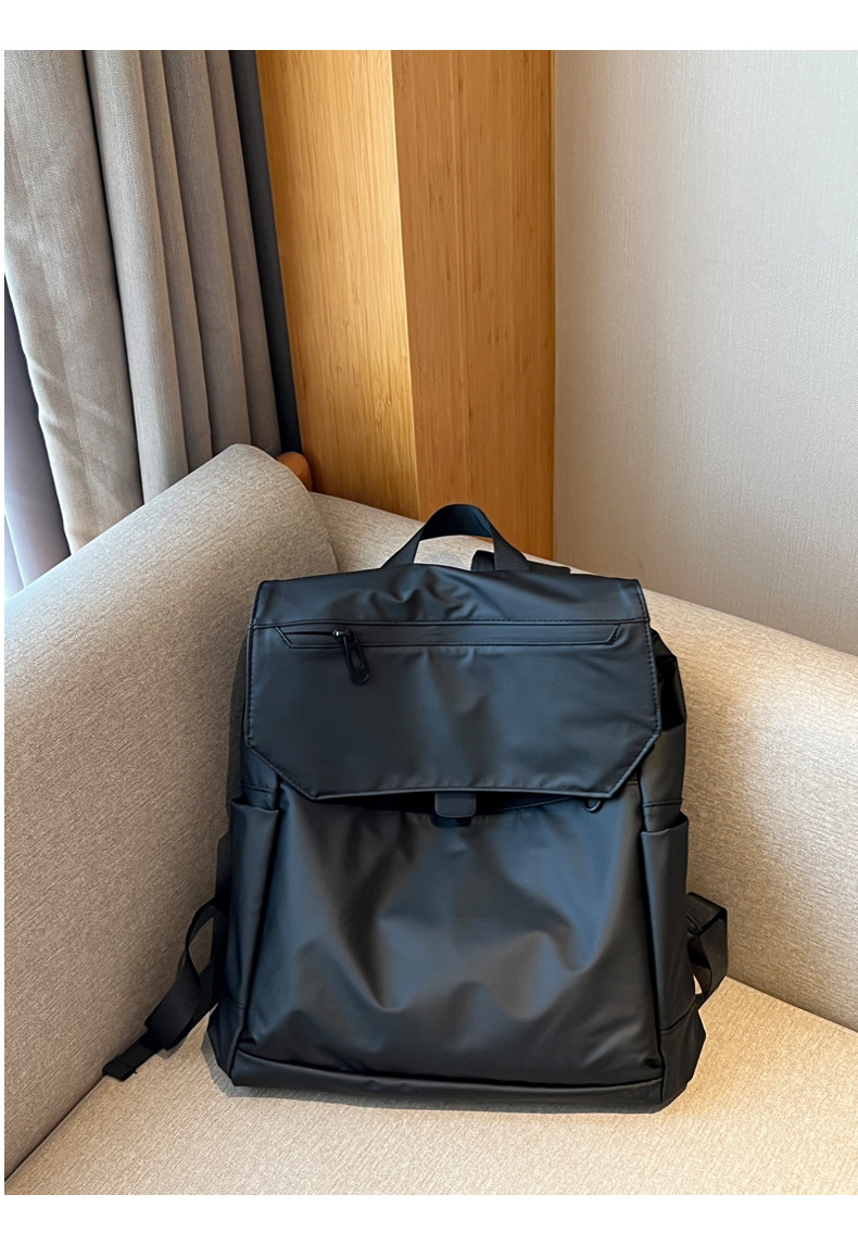 Waterproof 20 Inch Solid Color Casual Daily Laptop Backpack display picture 9