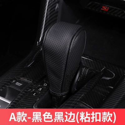 cover car leather gear cover: Sürətlər qutusu və əl tormozu başlıqları - standard-type-a-sticky-black-with-black-edges