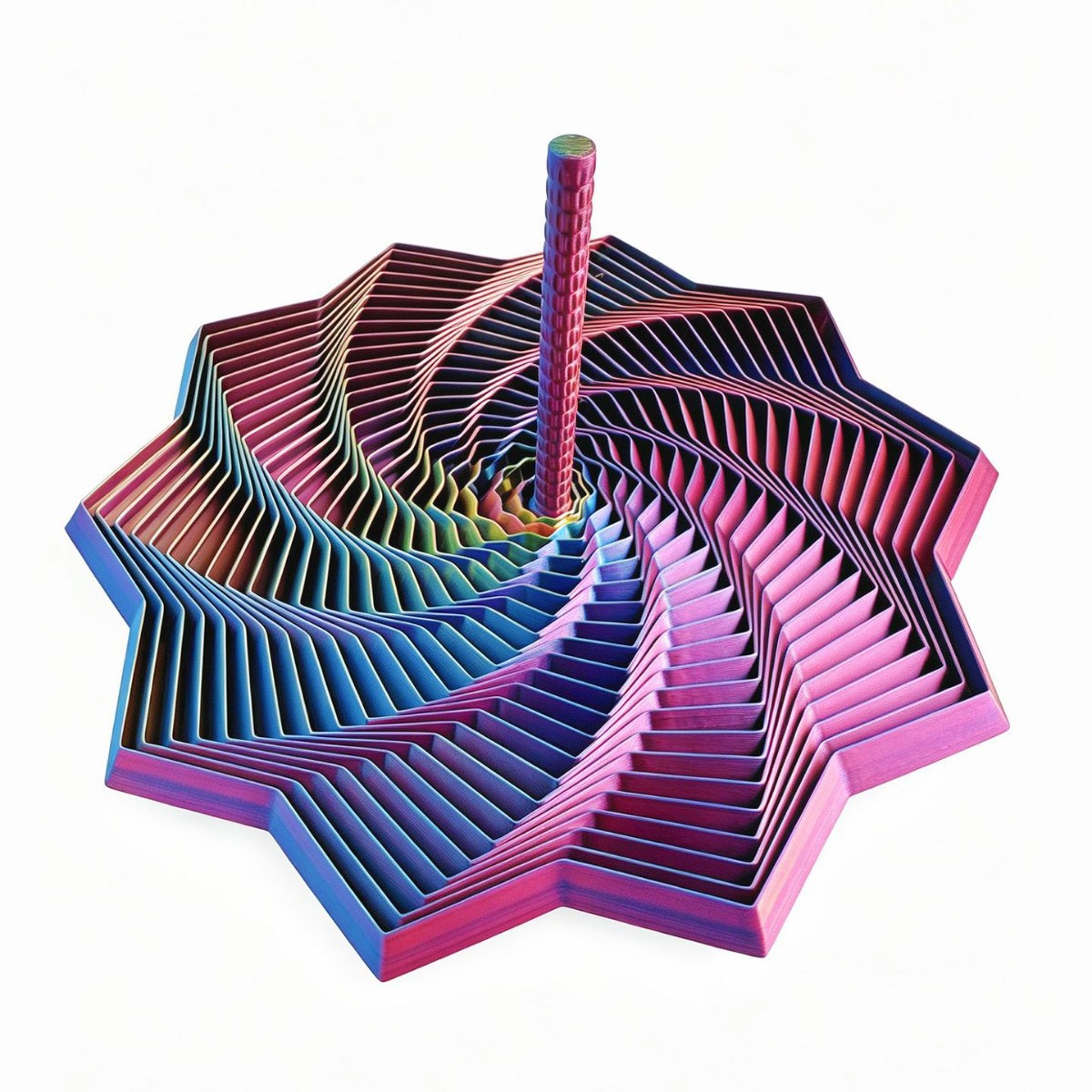 Juguetes de impresión 3D torre de rábanos dedos desprimiendo juguetes divertidos hechos a mano con mango de mesa espiral estrella image 11