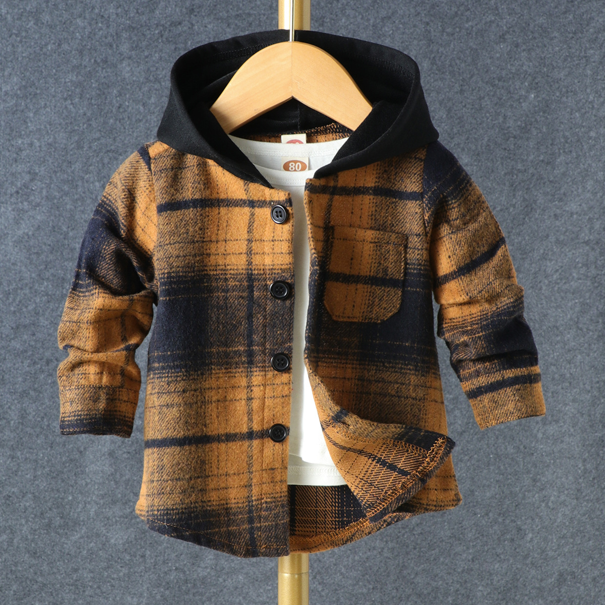 Fashion Plaid Polyester Boys Outerwear display picture 3