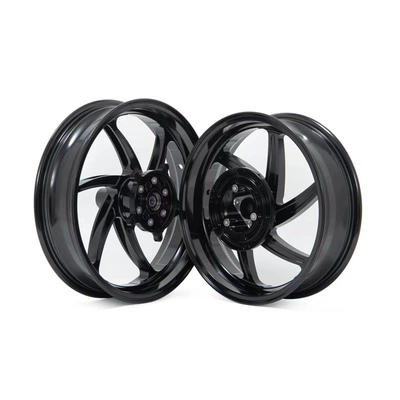 Alloy Lightweight Cnc Modified Wheels – Motorcycle wheel hub - a-pair-of-black-front-and-rear-wheels