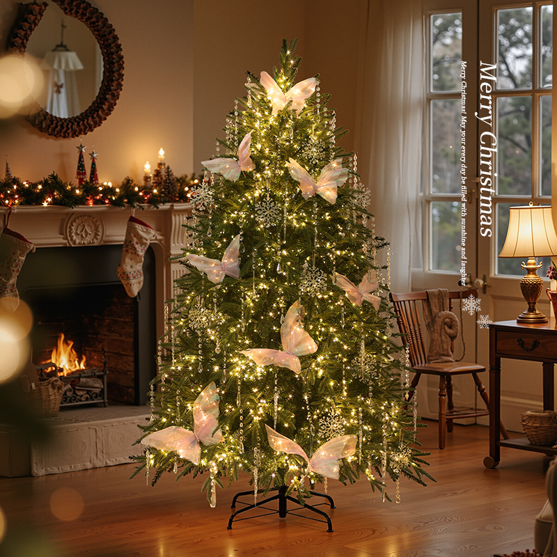 Transfronterizo nuevo PE cristal mariposa árbol de Navidad paquete luminoso hogar sala de estar DIY decoraciones de Navidad