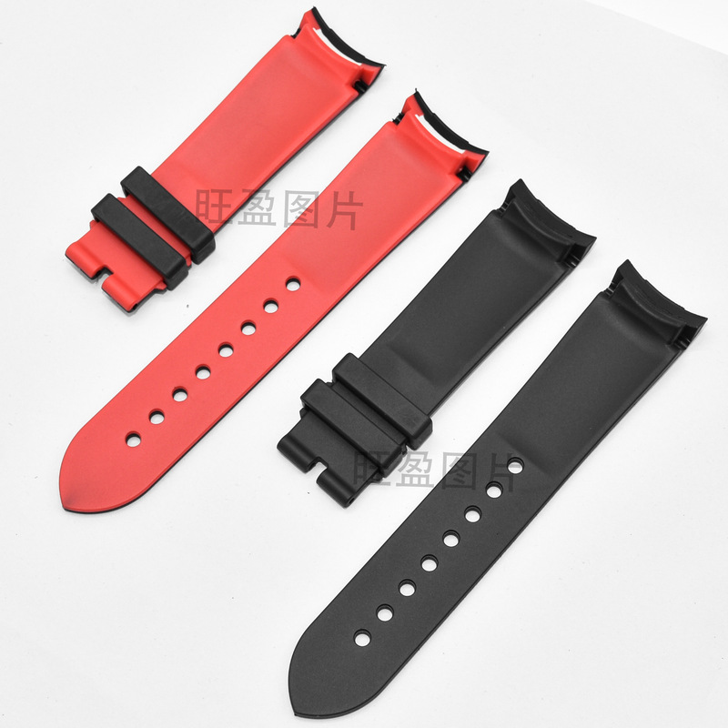 Customized Rolex Two-Color Tpu Strap Explorer Black and Green Water Ghost Daytona Yacht Elbow Rubber Strap 22