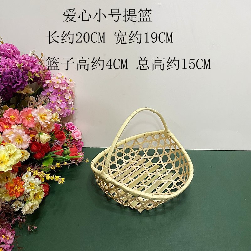 手工竹编提篮圆形水果篮婚庆篮子围炉煮茶点盘茶艺酒店多层火锅篮|undefined