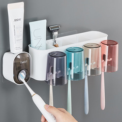 歯ブラシホルダー穴なしトイレうがいコップ歯コップ歯ブラシ棚壁掛け家庭歯具歯磨き粉セット