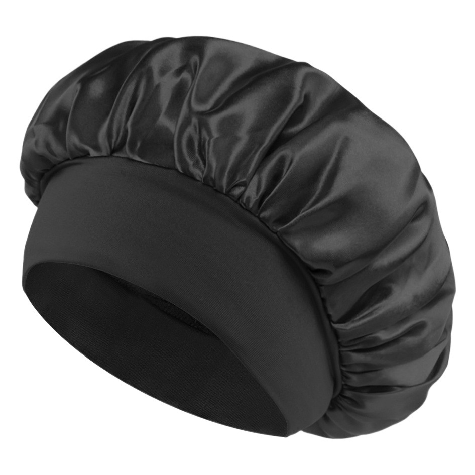 Cross-border Hot Sale Solid Color Wide-brimmed Stretch Adult Nightcap Men's and Women's Fashion Hair Care Beauty Shower Cap Sade Chemotherapy Cap