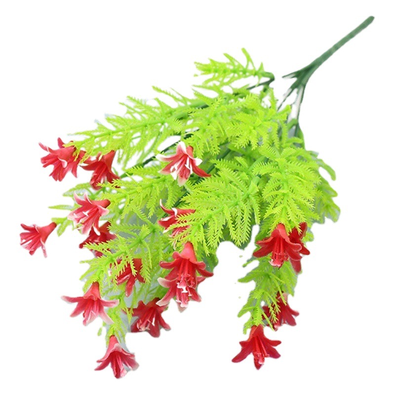 Ramo artificial pequeño lirio artificial flor artificial lirio pequeño mango paquete tela decoración flor arreglo flor suministro directo de fábrica