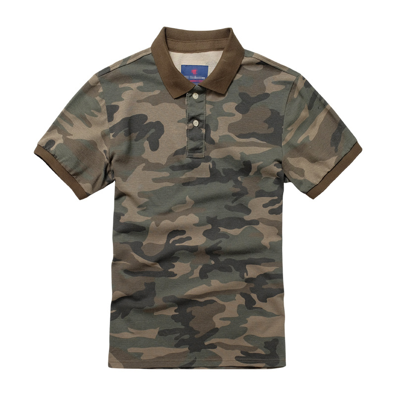 AK ARMY 男裝 迷彩短袖T恤衫男夏季寬松體恤衫男翻領(lǐng)軍旅t恤polo