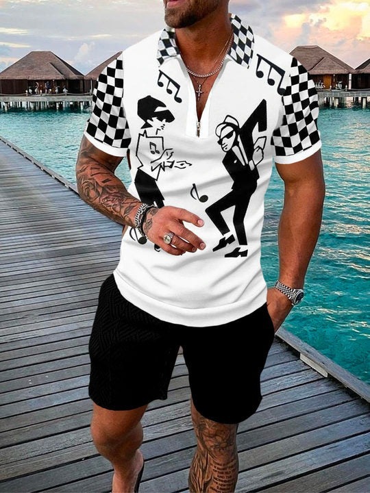 3D Digital Printed Polo Shirt Set 3