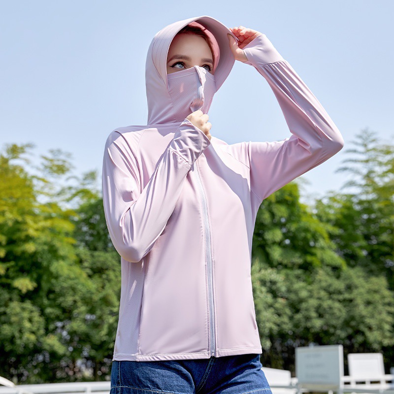 Ropa de protección solar al aire libre de primavera y verano profesional de nailon completo para hombres UPF50 con capucha de viaje chaqueta superior ligera color sólido estilo fino