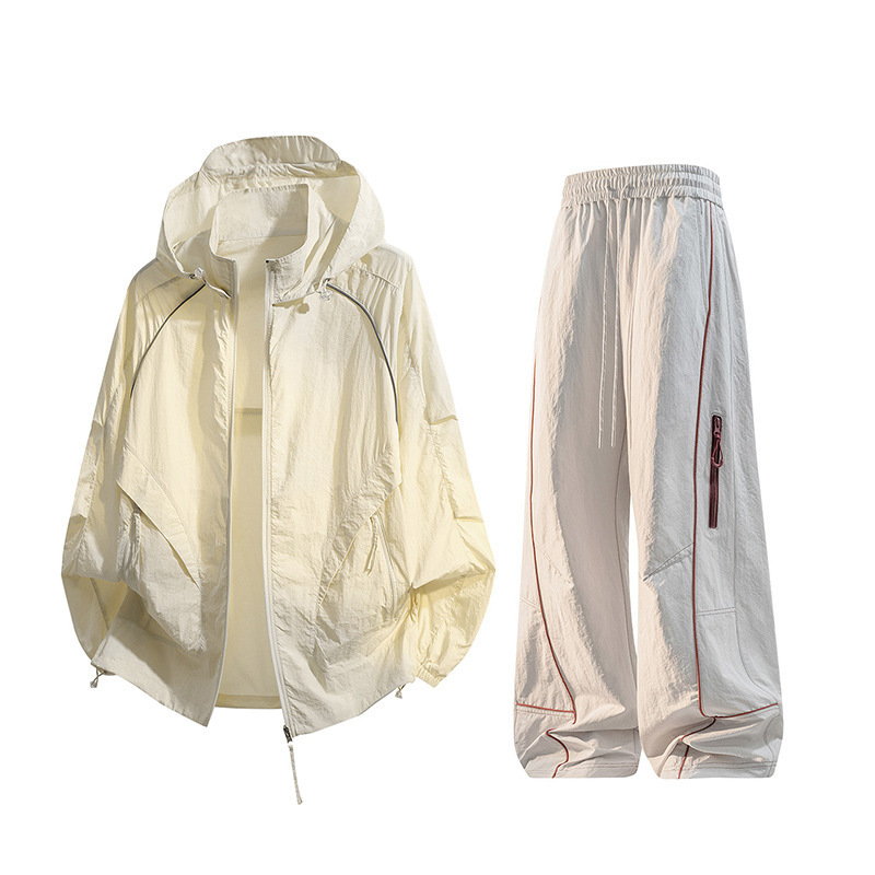 Lulu Oio Ice Silk Sun Protection Clothing Two-Piece Set for Men and Women, New Summer Uv Protection Outdoor Sports Sun Protection Suit