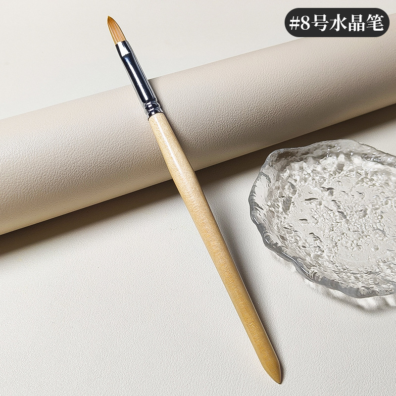 国境を越えた原木棒ネイルクリスタルペンkolinskyネイルアート丸頭彫刻彩色ネイルアートブラシセット|undefined