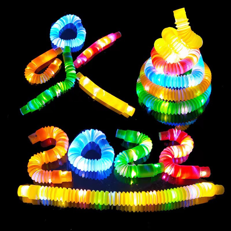 Fashion Diy Decompression Color Luminous Stretch Water Pipe Sound Extension Tube Toy 1 Piece display picture 2