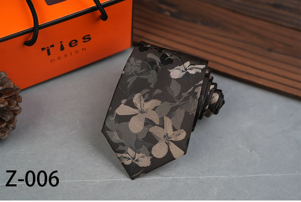 Retro Flowered Tie, Classic Leisure Accessory, 8 cm Width, Patterned Jacquard