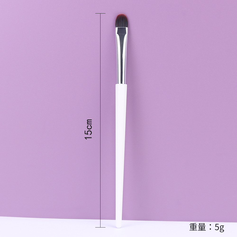 Cepillo de delineador de ojos de media luna Párpados extremadamente finos Cepillo de hoja de gusano de seda horizontal Cepillo de detalle preciso de cabeza plana de cabello suave ultrafino