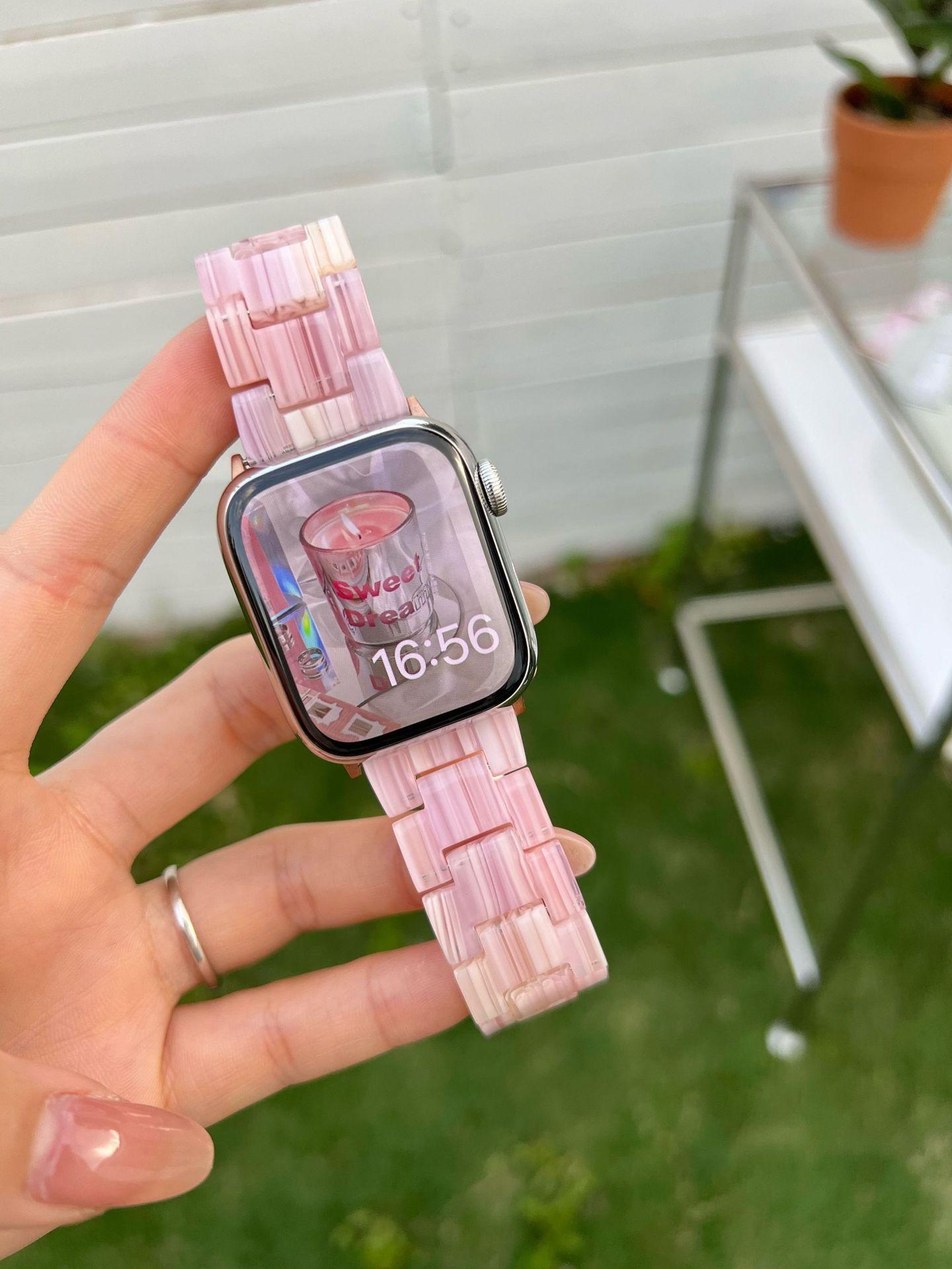 La nueva correa de manzana de resina ligera de primavera y verano es adecuada para applewatch 10a generación 987654SE para hombres y mujeres