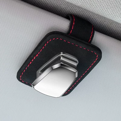 Car Glasses Clip Car Sunshade Sunglasses Sunglasses Bill Card Holder Multifunctional Metal Car Glasses Clip (Car Glasses Clip/Bill Clip) - black-red-line