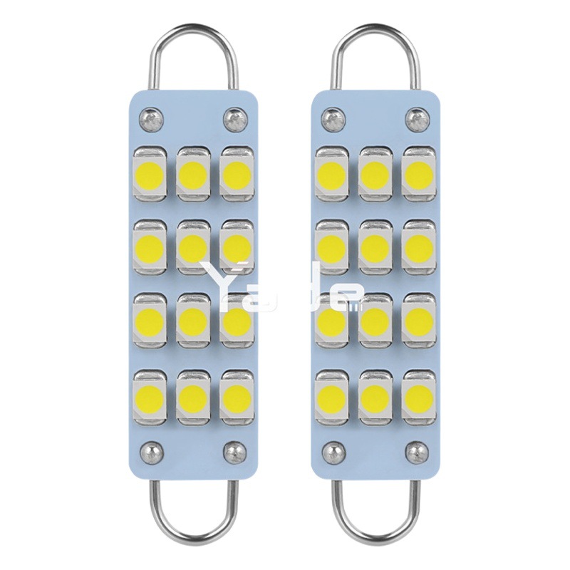 Double hook and loop buckle roof light LED 3528 12SMD 44mm double arc ring 1210 car makeup mirror light
