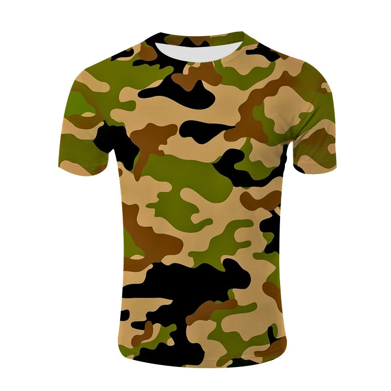 2023 летняя трансграничная военная форма Amazon Camouflage, фигурка, дышащая мужская и женская Повседневная футболка с короткими рукавами и 3D-принтом