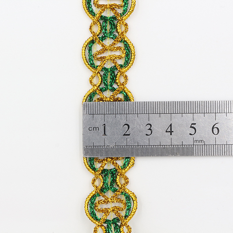 10 metros una tarjeta de oro y plata, 8 caracteres, linterna, encaje, traje de baile, decoración de disfraces, accesorios de tapeta de minorías étnicas