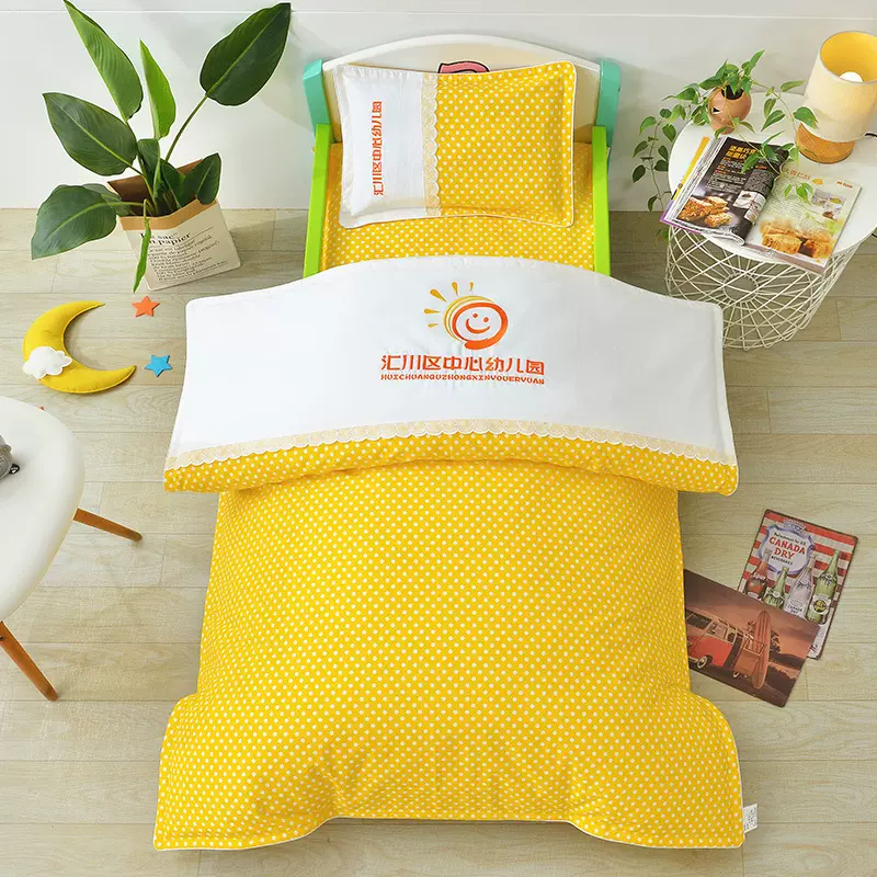 厂家棉被幼儿园床品卡通可爱儿童垫被套件三件套六件套加印LOGO
