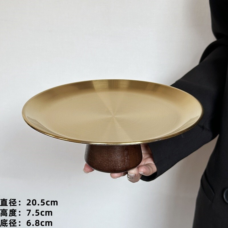 水果盘客厅家用法式零食摆放盘糖果盘甜品盘茶点盘下午茶高脚托盘|undefined