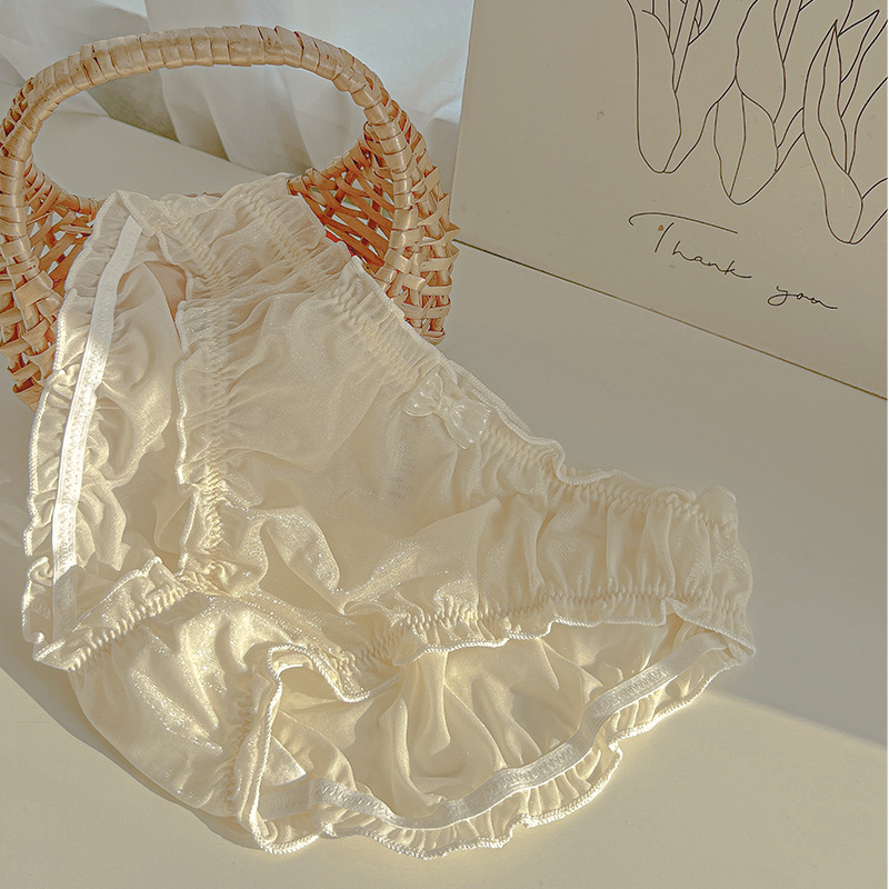 Calzoncillos de gran tamaño de día de color sólido dulce, seda de hielo, algodón puro insensible, pantalones de fondo de triángulo de gran tamaño transpirables y secos de varios colores