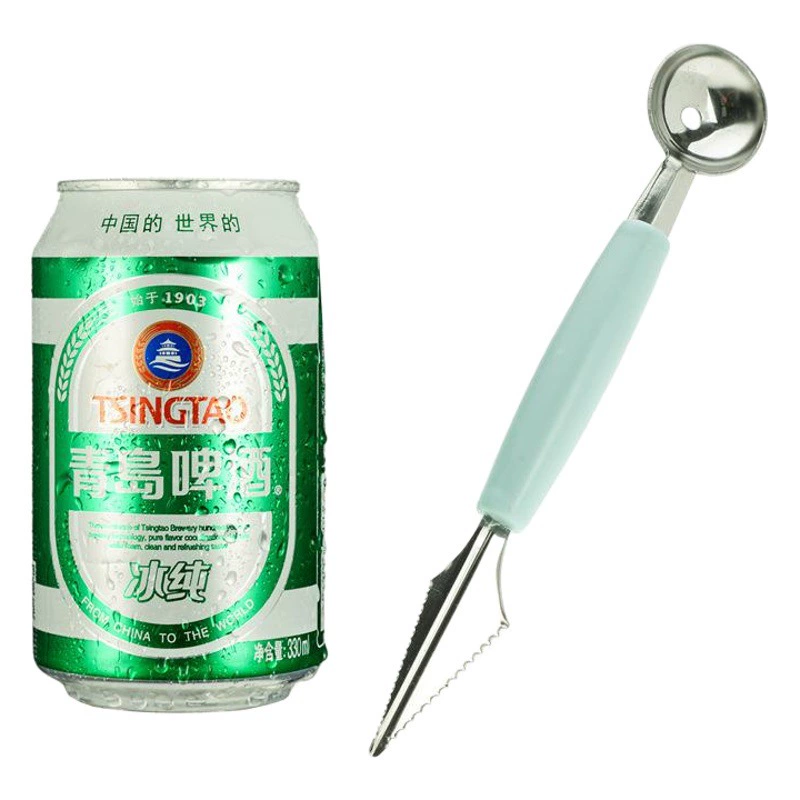 Двойная головка из нержавеющей стали блюдо с фруктами мяч копатель гофрированный нож для резьбы мороженое арбузный шар ложка для копания резчик по фруктам