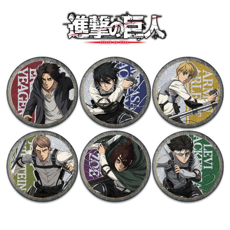 [Attack Giant Double Flash Badge No. 201-230] Plain Silver Onion 75mm58mm Animation Surrounding