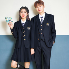 男女同款学院风西装三件套jk百褶裙西服套装气质大学生辩论赛正装