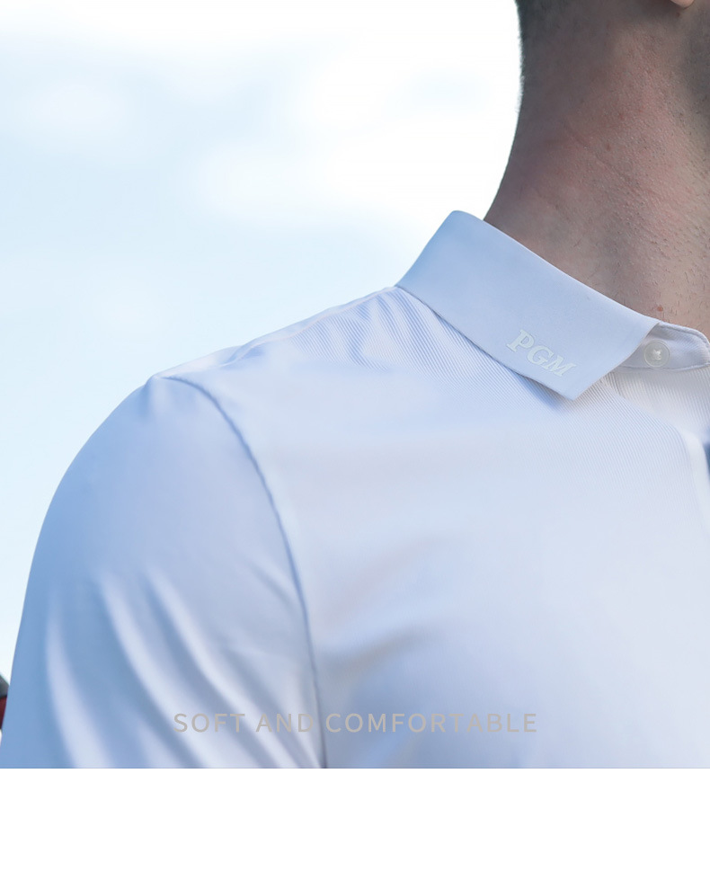 Áo polo golf nam dài tay cổ bẻ liền mạch PGM chất liệu co giãn cao — YF634-Áo màu trắng, KUZ167-Quần kaki, KUZ167-Quần Trắng, YF634-Áo màu xanh nước biển chi tiết 17