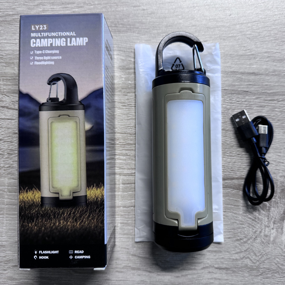 Fabricante al aire libre plegable cuatro hoja lámpara de camping transfronteriza portátil de larga duración carga USB lámpara de iluminación de emergencia