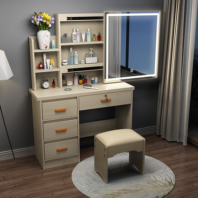 Mesa de maquillaje transfronteriza armario en un espejo push-pull venta caliente dormitorio simple moderno con armario de almacenamiento red comedor