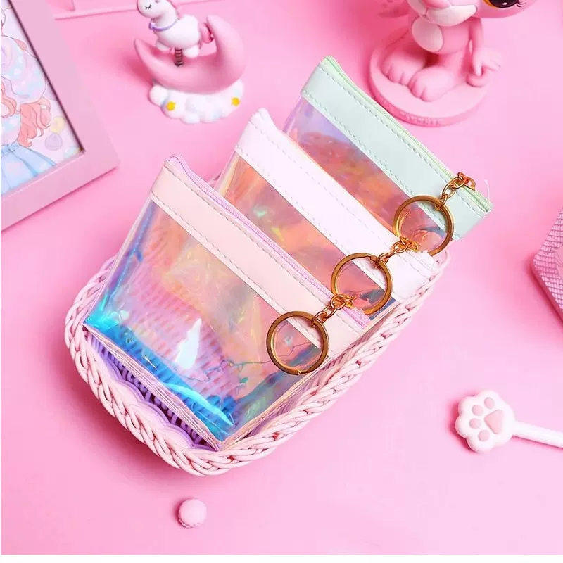 新款皮革口红包  网红女生首饰包  炫彩镭射口红唇膏整理包