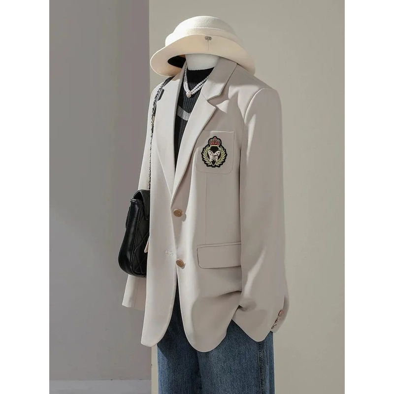 Blazer Women's 2025 New Autum Elegant Goddess Style Slim Preppy Style High-End Loose Suit Top