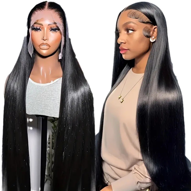 Amazon Cross border Trade Fashion 13 * 4 Lace Straight Hair Wig Hot Selling Pre Lace Split Straight Hair Headwear