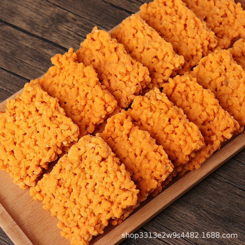 Crab roe rice crust whole box wholesale net red leisure snacks independent small packaging crab flavor salty egg yolk flavor glutinous rice crust