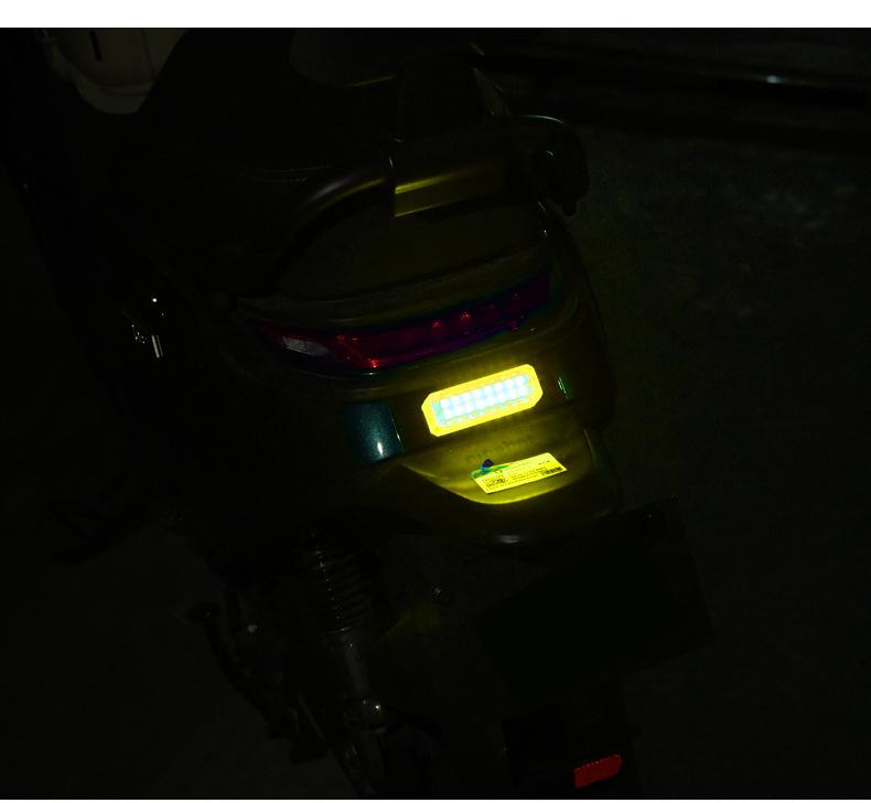 Car Solar Warning Strobe Light, Motorcycle and Electric Vehicle Anti-Rear Collision Light, Modified Decorative Double-Row Led Beads, High-Brightness Led