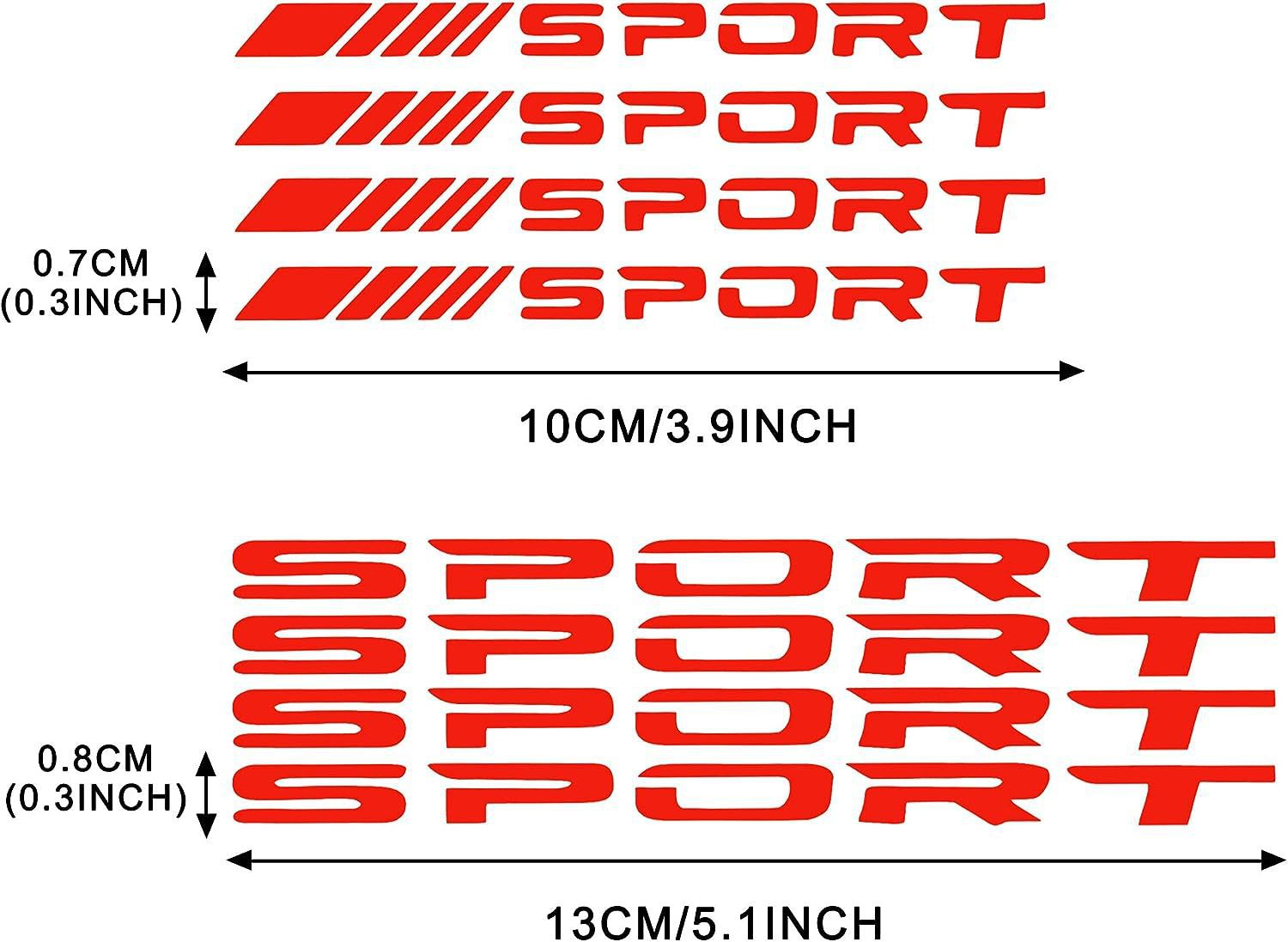 Amazon deporte rueda Hub inglés letras reflectantes coche pegatinas coche neumático decoración carreras deportes llanta calcomanías