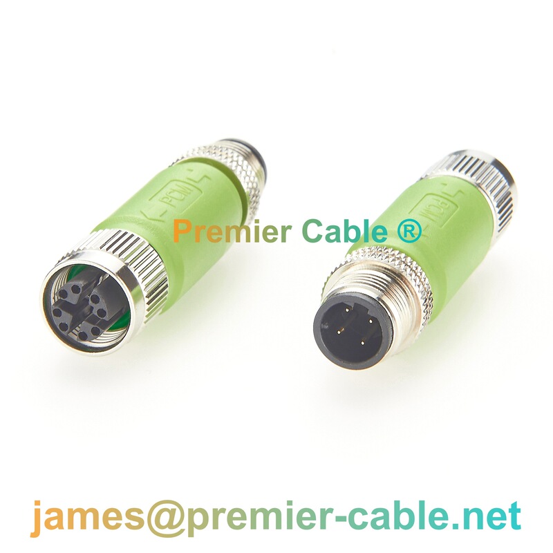 M12 X-Coded to D-Coded Industrial Ethernet Adapter Signal Conversion Connector High-Speed Expansion Adapter