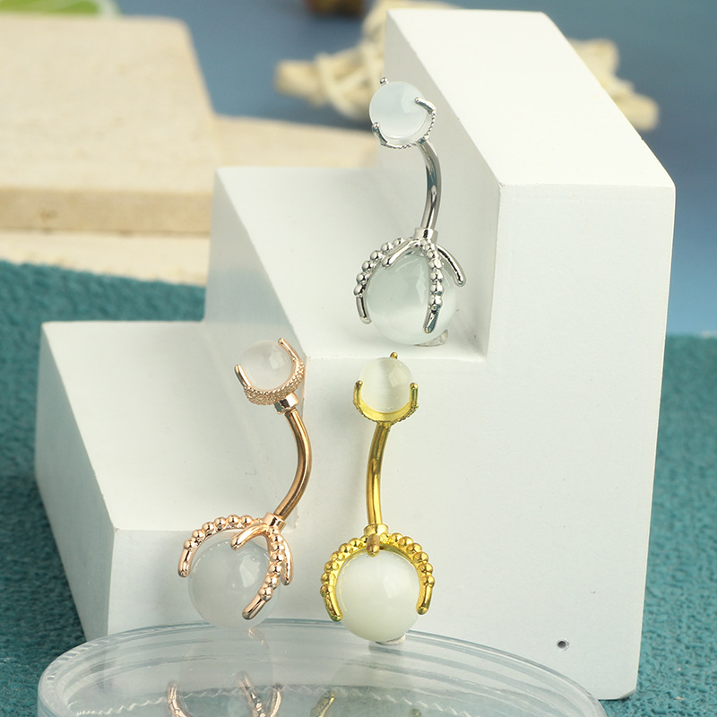 Heart Shape Navel Ring Stainless Steel Belly Button Ring for Women Men detail image 7