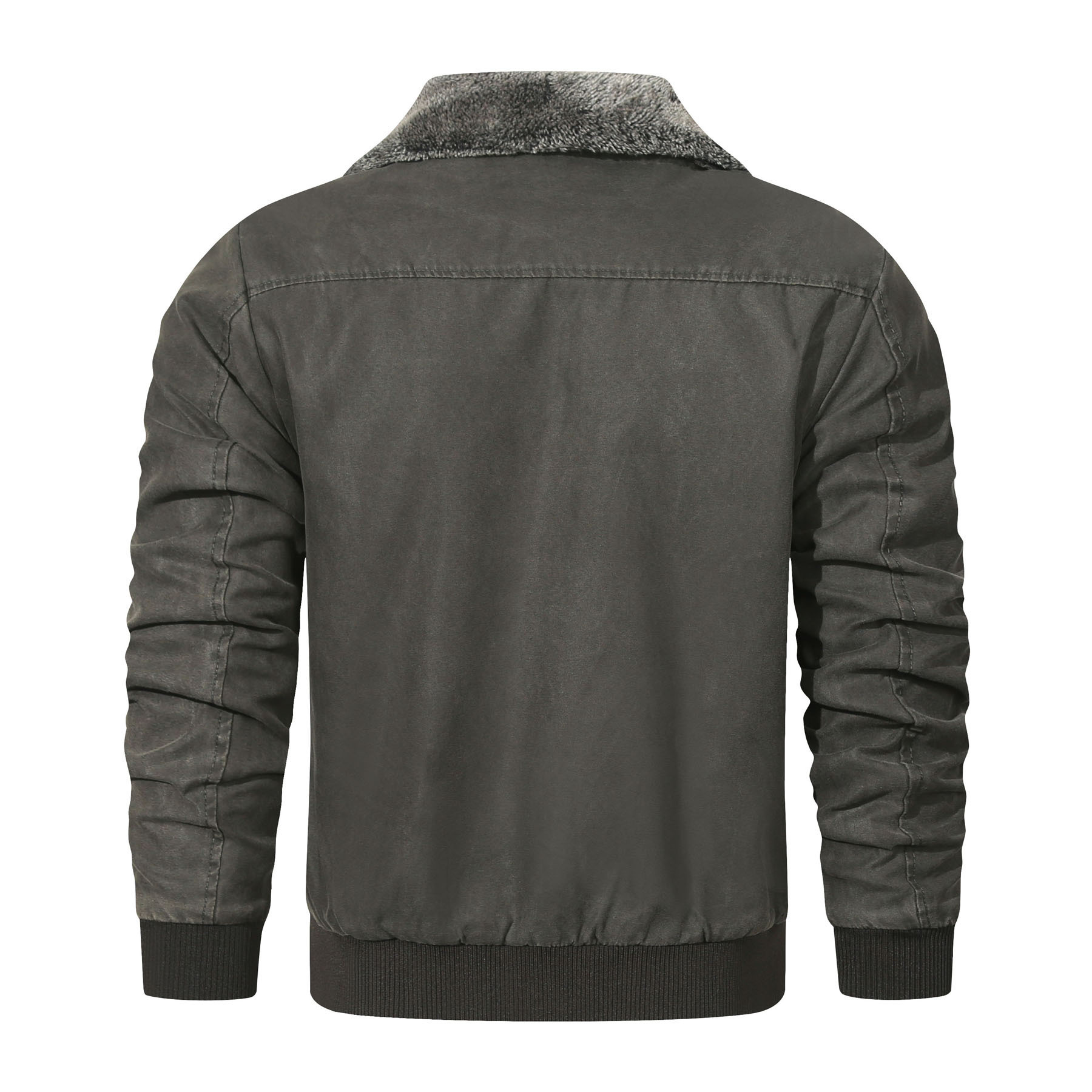 Nuevo hombre transfronterizo primavera y otoño cálido chaqueta con solapa de terciopelo una chaqueta de piel ropa de hombre suelta comercio exterior