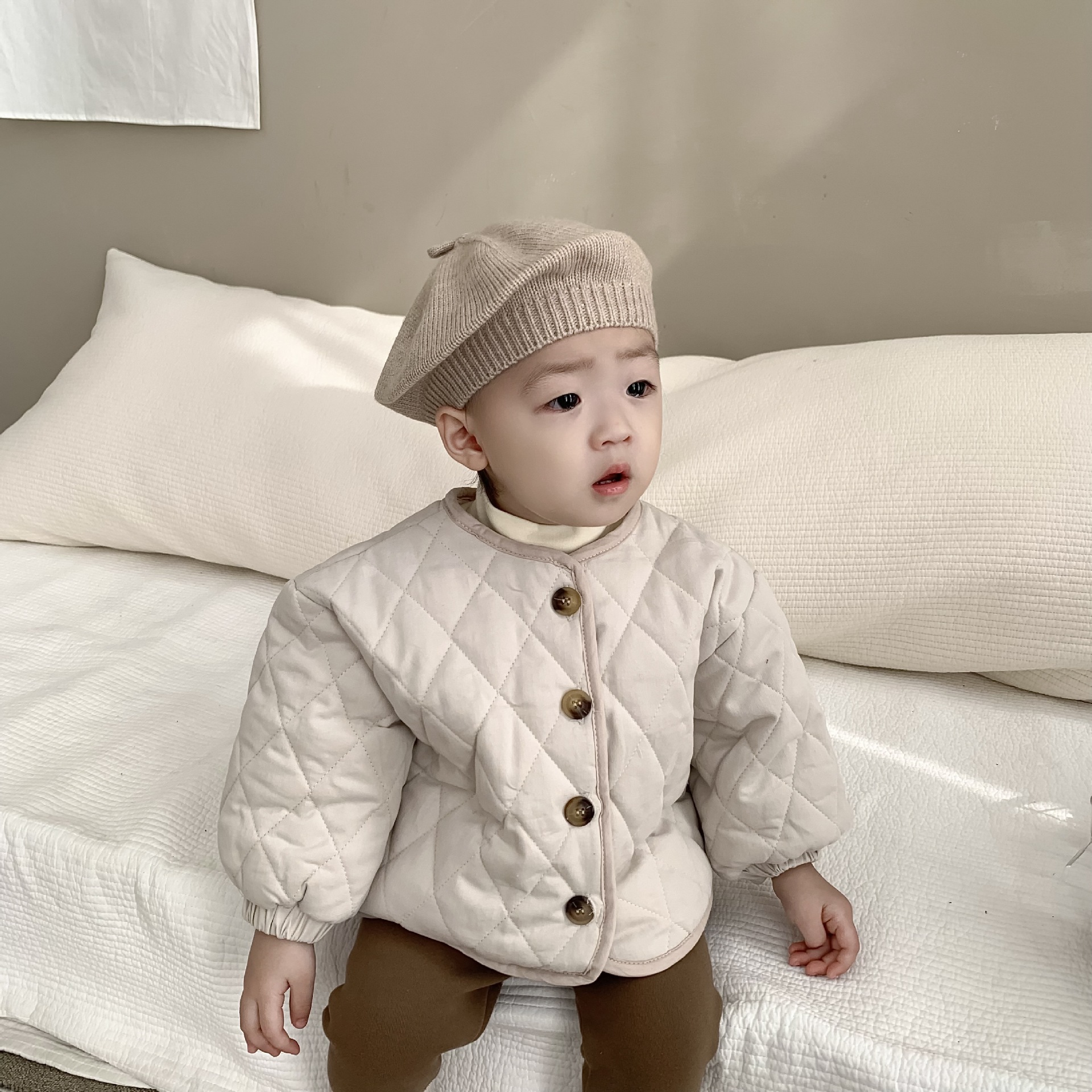 Chaqueta acolchada de algodón para niños, ropa de invierno para bebés, estilo coreano, ropa infantil, chaqueta tipo cárdigan para niños, ropa de invierno gruesa para bebés