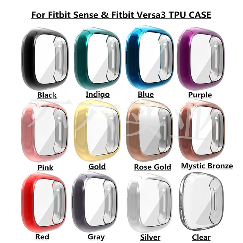 Suitable for Fitbit Versa3/Sense Protective Case Electroplated Tpu All-Inclusive Case Versa3 Watch Protective Case